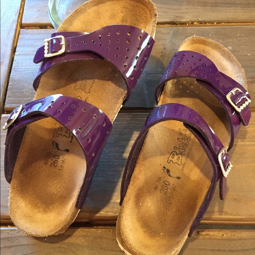 Birkenstock Purple “Birki” sandals patent leather